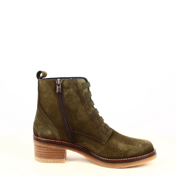 Dorking bottine d8868 cuir velours vert zip5482701_3