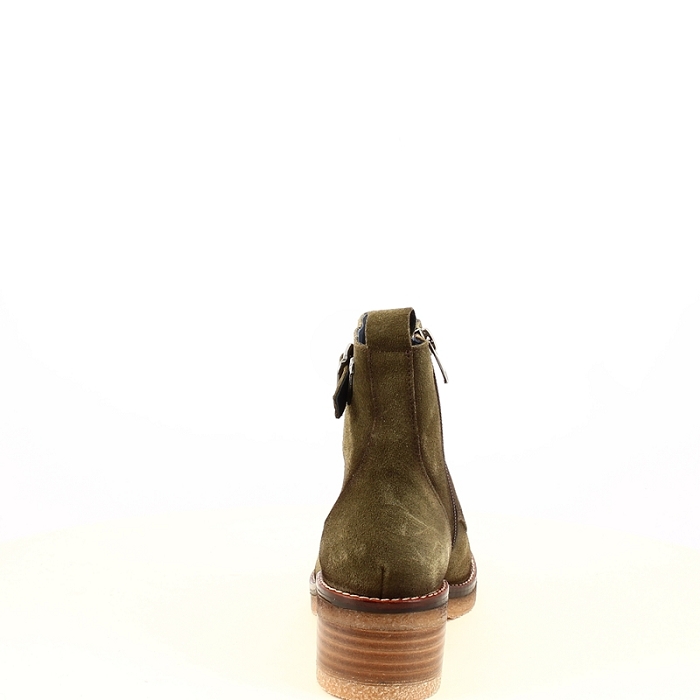Dorking bottine d8868 cuir velours vert zip5482701_4