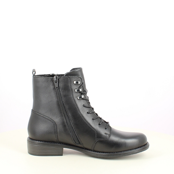 Remonte bottine d0f82.00 cuir lisse noir lacet zip5484001_3