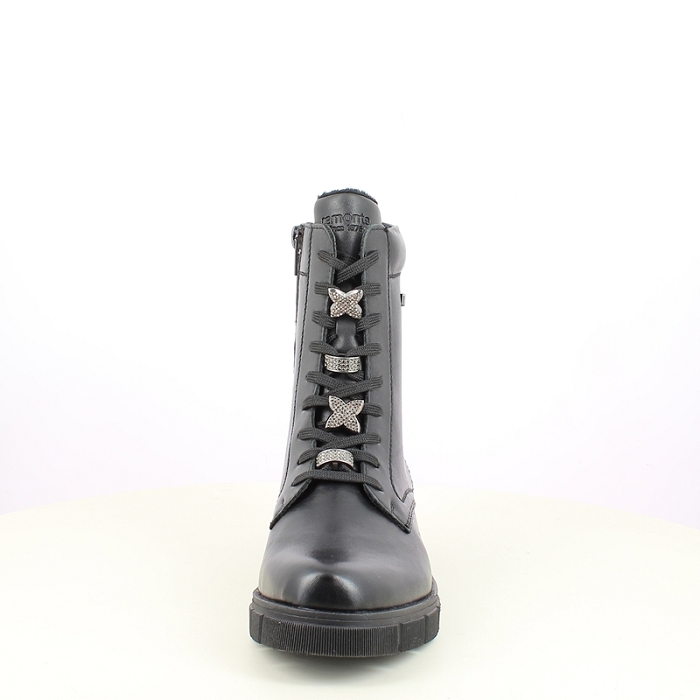Remonte bottine d2s73.00 cuir lisse noir lacet zip5484201_2