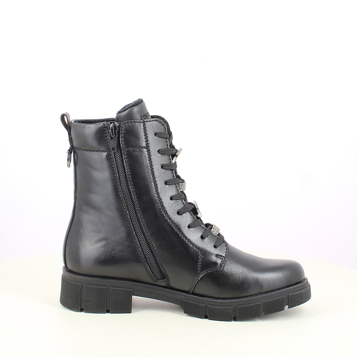 Remonte bottine d2s73.00 cuir lisse noir lacet zip5484201_3