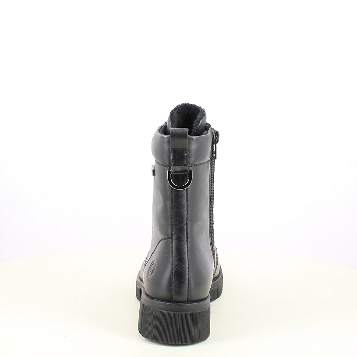 Remonte bottine d2s73.00 cuir lisse noir lacet zip5484201_4