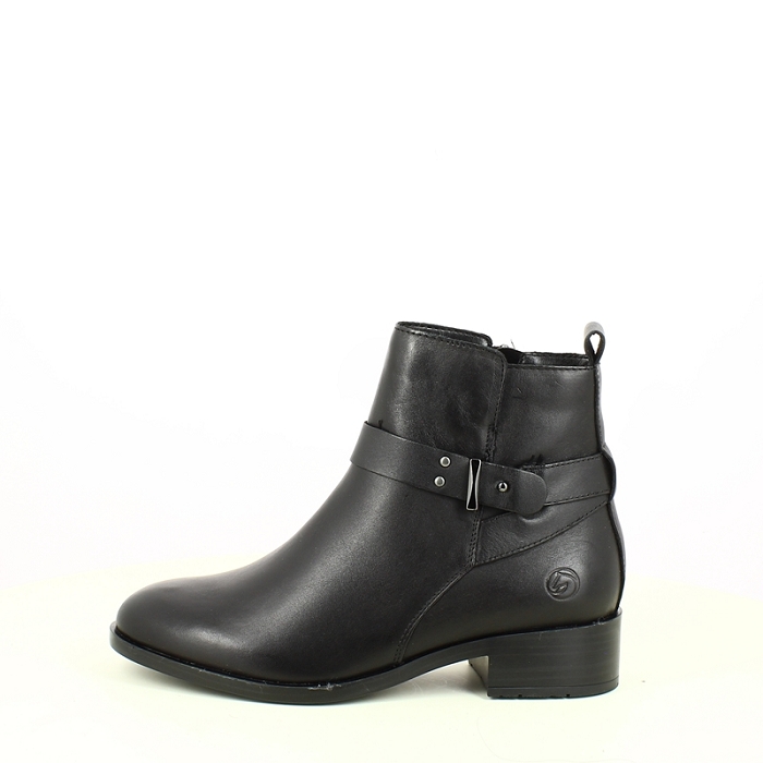 Remonte bottine d3u72.00 cuir lisse noir zip