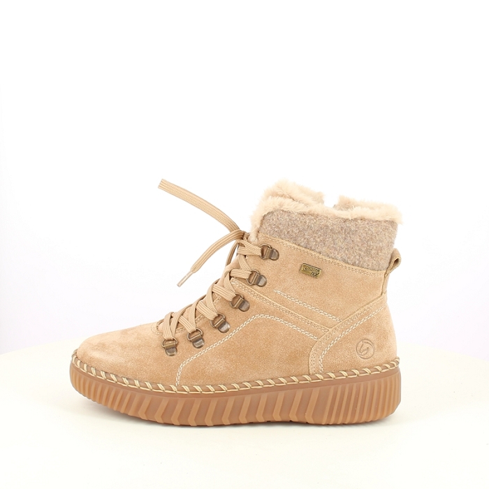 remonte bottine d4a70.20 tex beige lacet zip