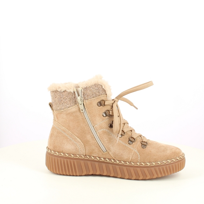 remonte bottine d4a70.20 tex beige lacet zip5484601_3