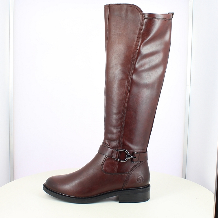 Remonte botte d2w77.25 cuir lisse marron zip