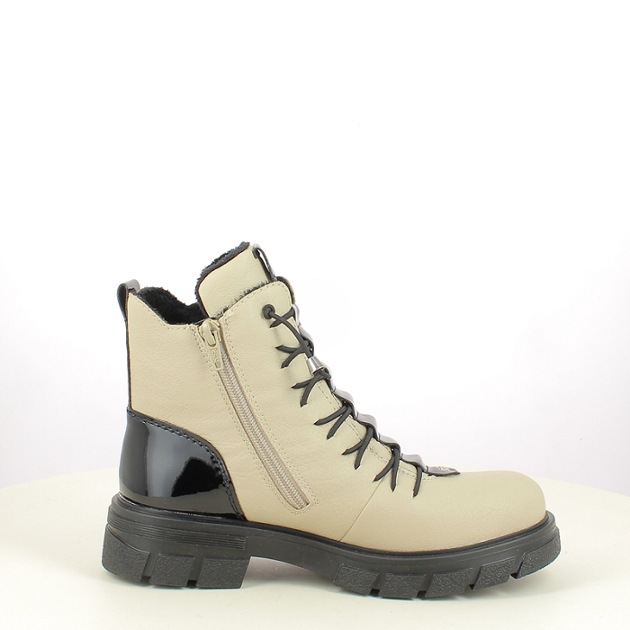 Rieker bottine z9152.60 cuir lisse ecru lacet zip5486001_3