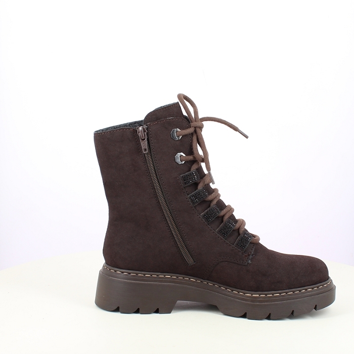 rieker bottine 76729.25 cuir velours marron lacet zip5486901_3