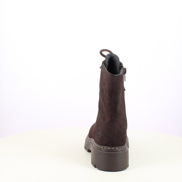 rieker bottine 76729.25 cuir velours marron lacet zip5486901_4