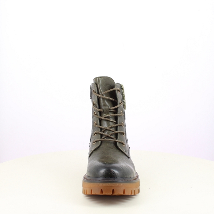 rieker bottine 92920.54 cuir lisse kaki lacet zip5487001_2