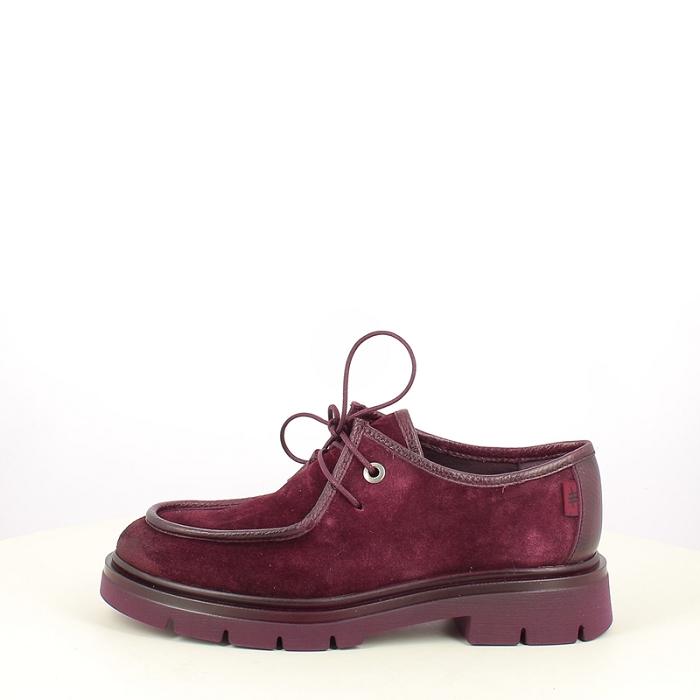Hispanitas derbies mocassins hi265157 cuir velours bordeaux lacet
