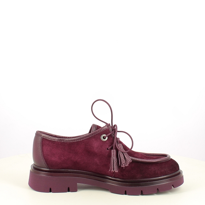 Hispanitas derbies mocassins hi265157 cuir velours bordeaux lacet7502101_3