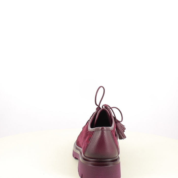 Hispanitas derbies mocassins hi265157 cuir velours bordeaux lacet7502101_4