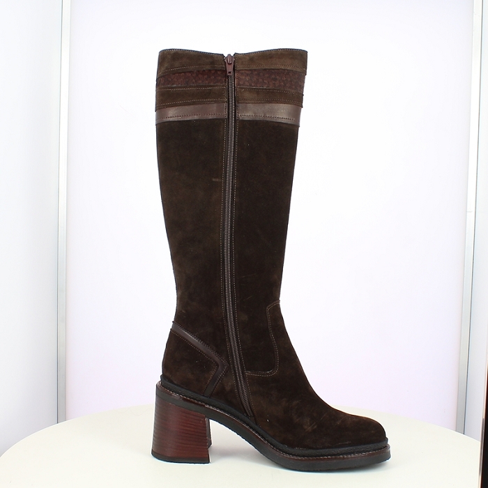Softwaves botte 9.26.13 cuir velours marron zip7503601_3