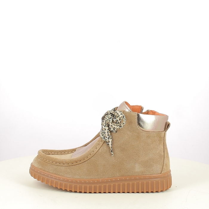 K.mary basket epalpe cuir velours taupe lacet