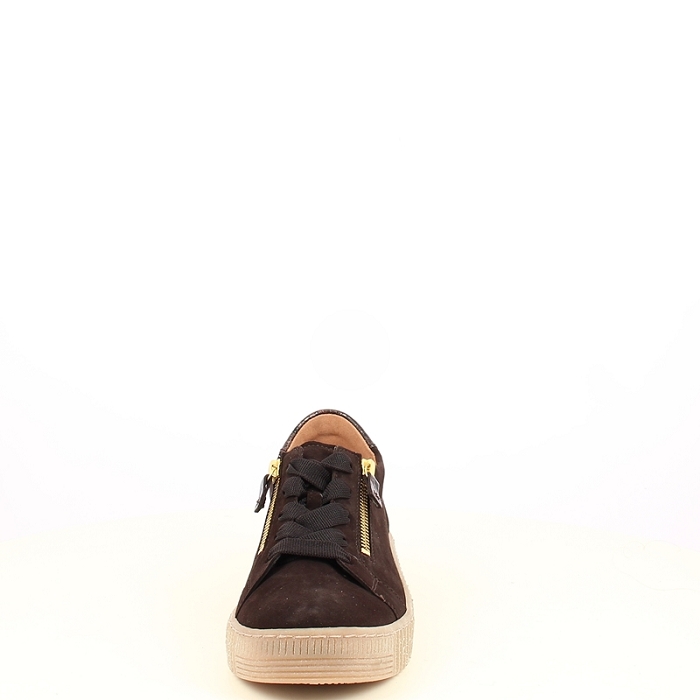 Gabor basket 6010.02.005 cuir velours marron lacet zip7505601_2