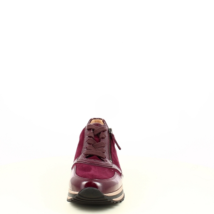 Gabor basket 6021.01 cuir velours prune lacet zip7505701_2