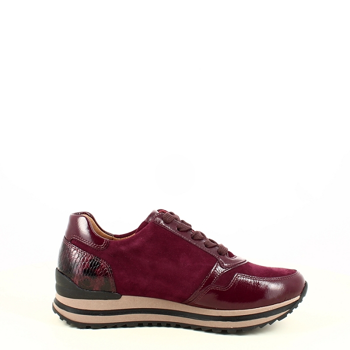 Gabor basket 6021.01 cuir velours prune lacet zip7505701_3