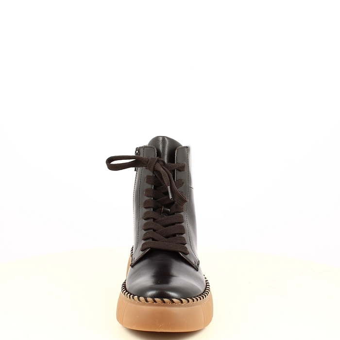 Gabor bottine 8014.03 cuir lisse marron lacet zip7505901_2