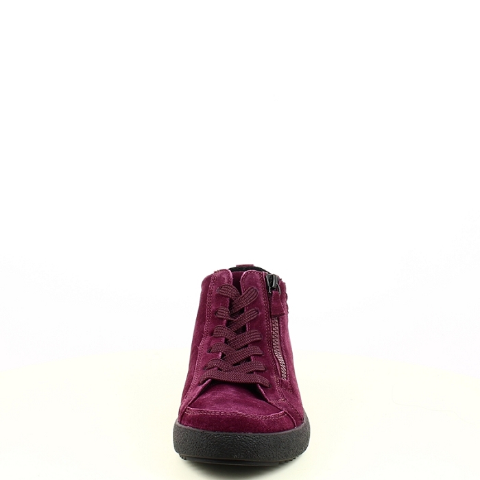 Ara basket 1237908 cuir velours bordeaux lacet zip7506401_2
