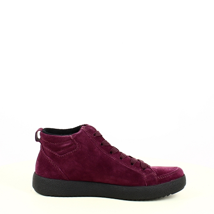 Ara basket 1237908 cuir velours bordeaux lacet zip7506401_3