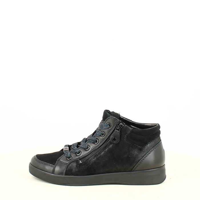 Ara basket 1214499 cuir velours noir lacet zip