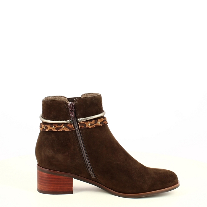 Fugitive bottine razel cuir velours marron zip7507901_3