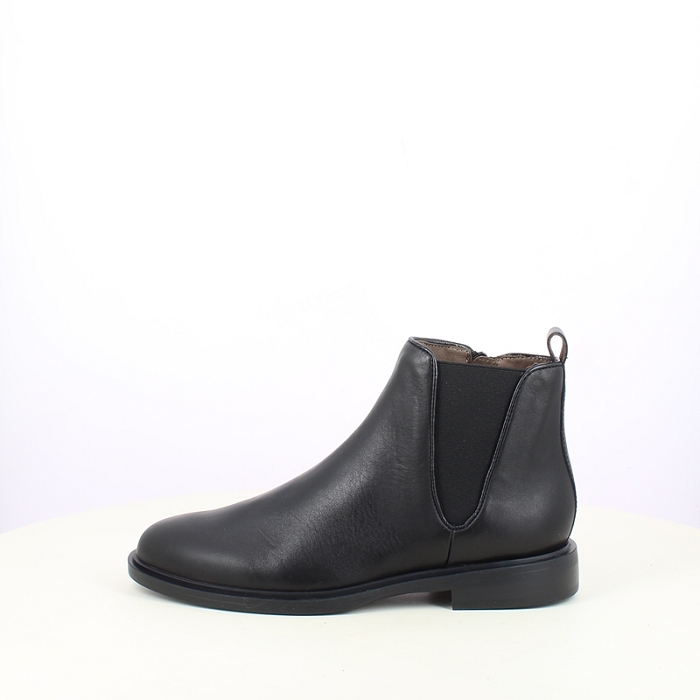 Fugitive bottine festy cuir lisse noir zip