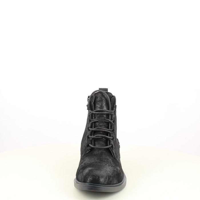 Fugitive bottine fevol cuir lisse noir lacet zip7508101_2