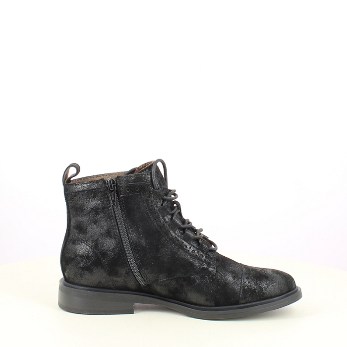 Fugitive bottine fevol cuir lisse noir lacet zip7508101_3
