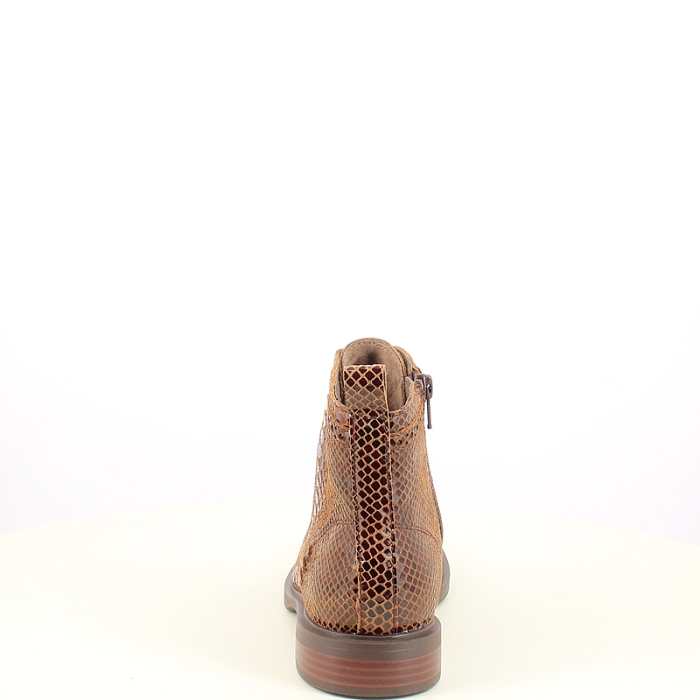 Fugitive bottine fevol croco ecaille marron lacet zip7508102_4