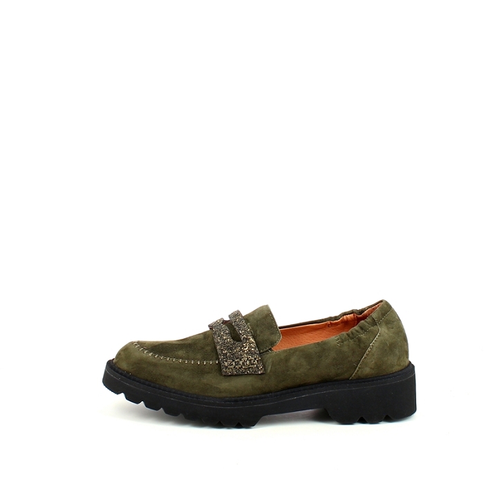 Fugitive derbies mocassins cyssy cuir velours kaki