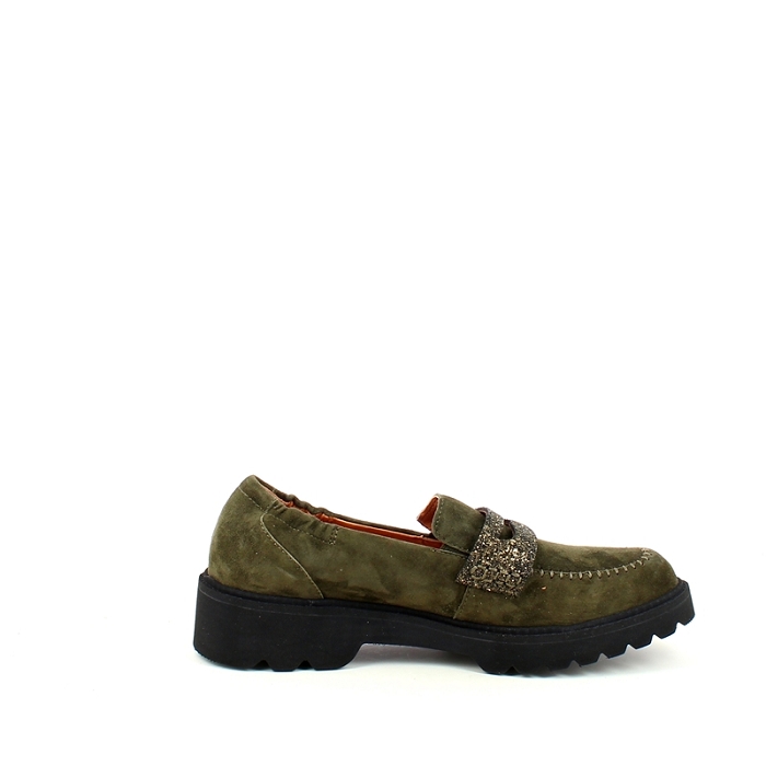 Fugitive derbies mocassins cyssy cuir velours kaki7508301_3