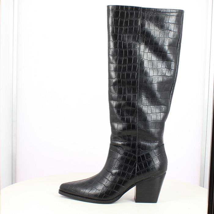 Karston botte navarro cuir lisse noir zip