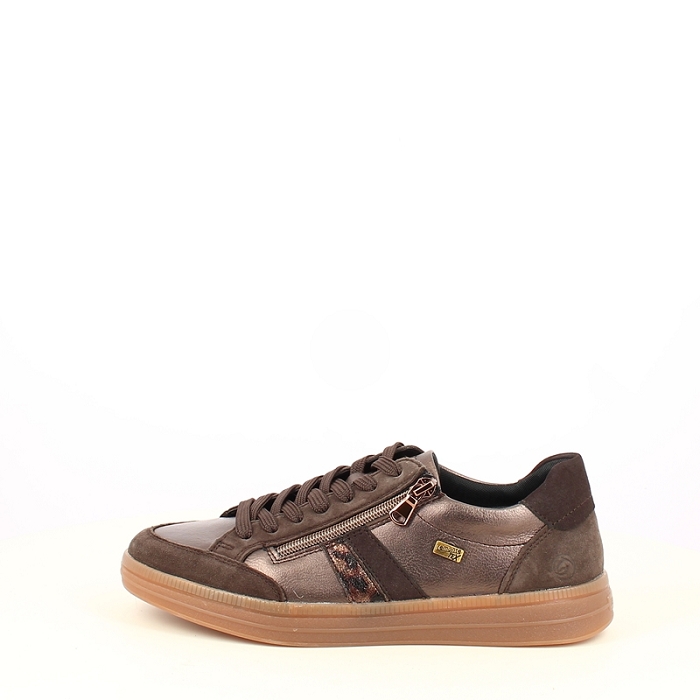 Remonte basket d2c04.90 cuir lisse marron lacet zip