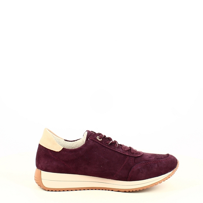 Remonte basket d0h19 cuir velours bordeaux lacet zip7511302_3