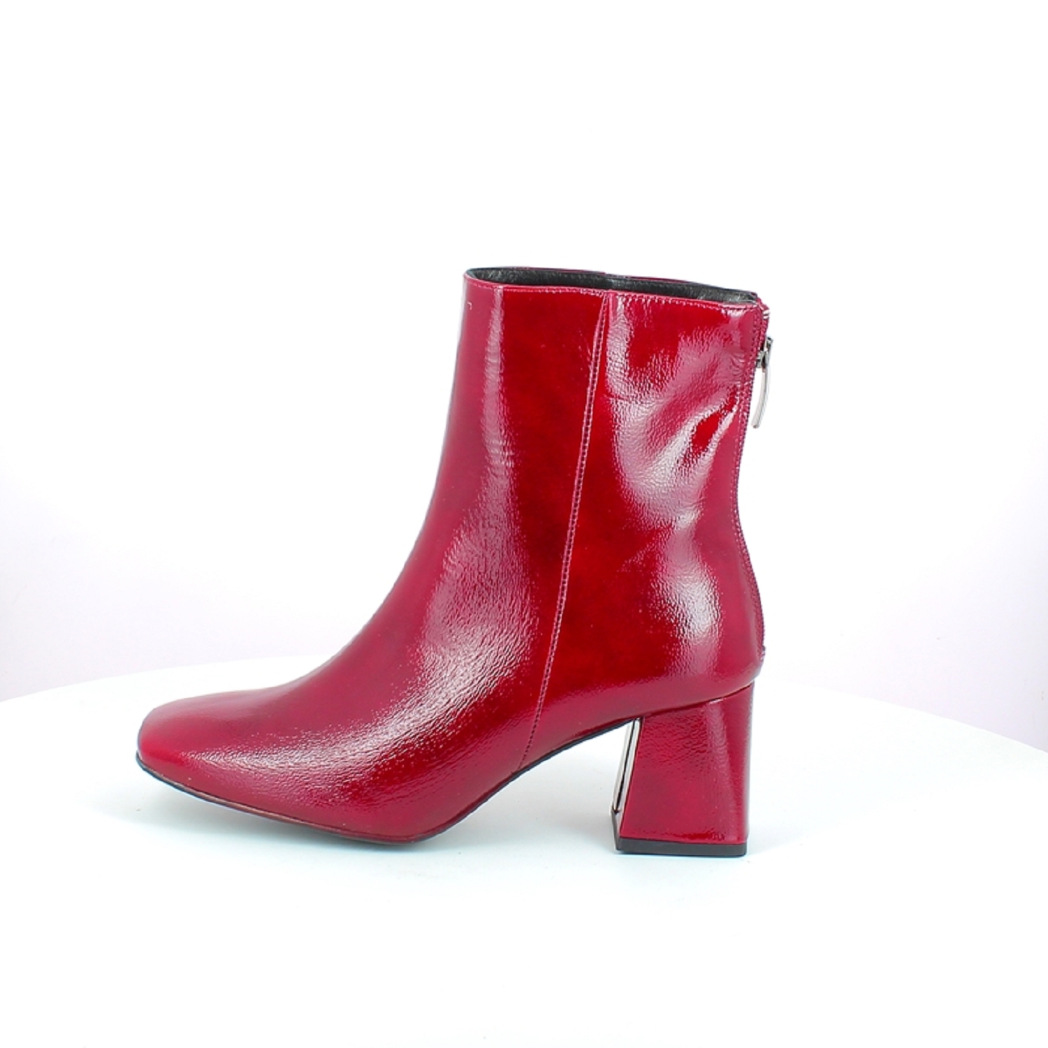 Remy Chausseur Jb martin bottine vertige vernis bordeaux zip femme