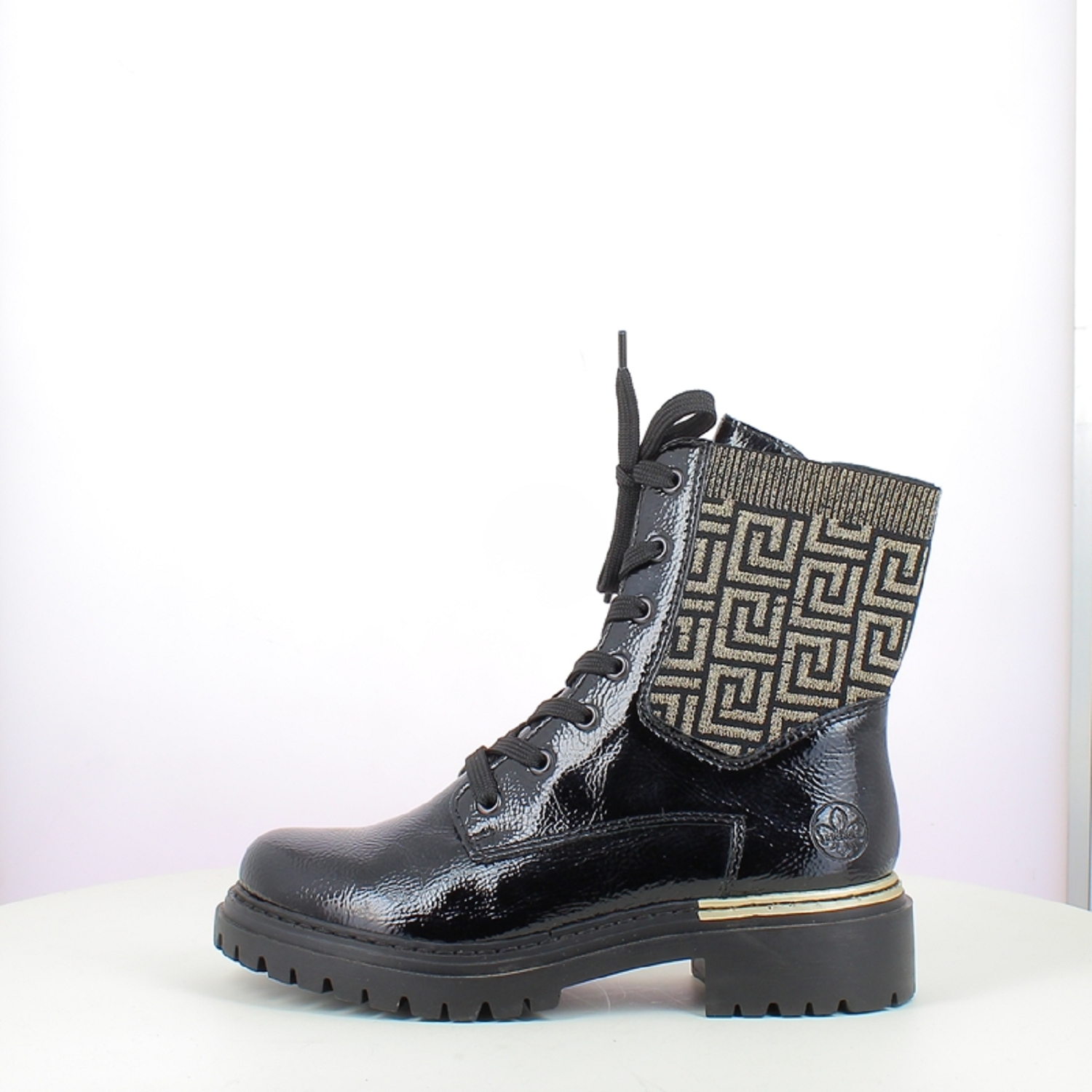 Bottines Classiques Rieker Pour Femme 72640 - Cuir Synthétique, Talon Bloc 4,6 Cm, Tige 17 Cm